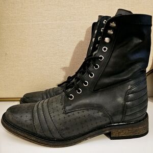 Free People Sounder Combat Boots Womens Size 8 -  Black Leather Lace Up
